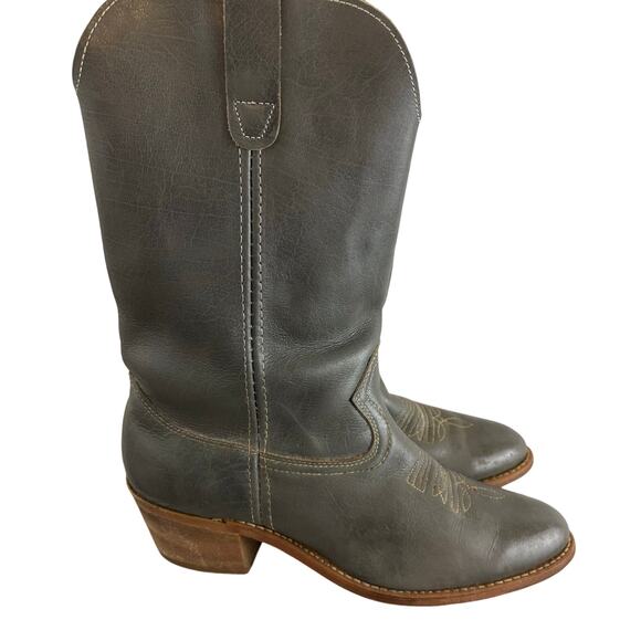 Landis Gray Leather Western Cowboy Boots Vintage Men\'s 9.5D ?? main image 8